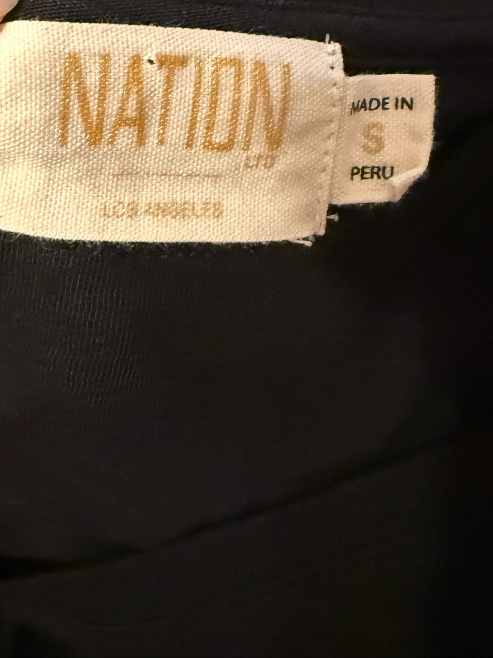Nation Ltd Kelsey Ruffled Romance Tee Long Sleeve Pima Cotton Black Blouse Small - Picture 5 of 11